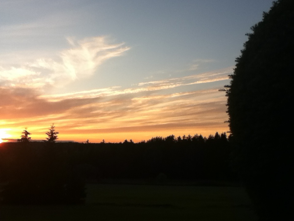 The sunset behind a diner, taken with an iPod touch