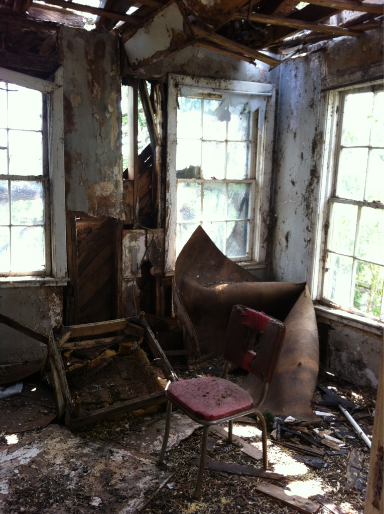The room of a burnt house my friend and I found in Texas.